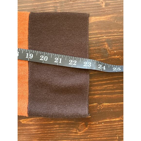 Lagenlook Spring Mercer Cowl Neck Sweater S Brown Tan Orange Color Blocked - Picture 9 of 11